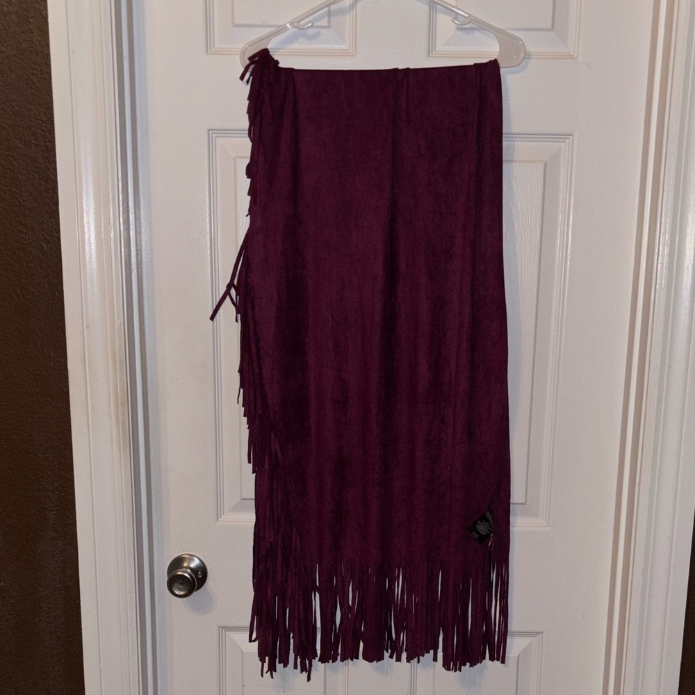 Bebe Rich Burgundy Faux Suede Scarf/Wrap/CoverUp/Wrap NWT